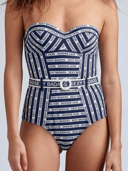 Marlies Dekkers Badmode Sexy Badass marine blauw/wit badpak