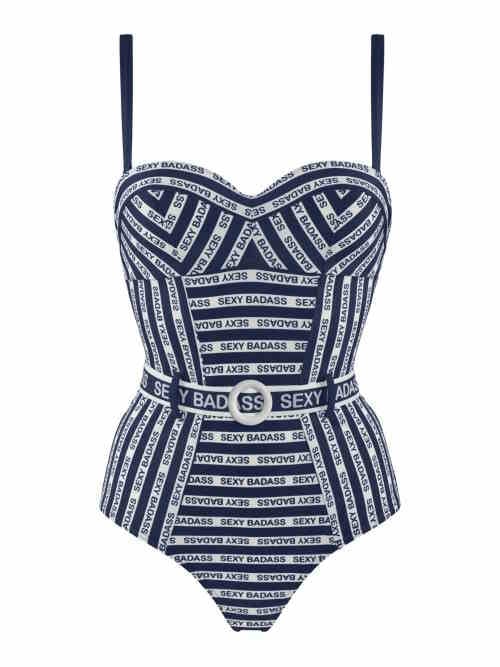 Marlies Dekkers Badmode Sexy Badass marine blauw/wit badpak