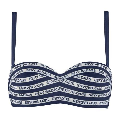 Marlies Dekkers Badmode Sexy Badass marine blauw/wit voorgevormde bikinitop