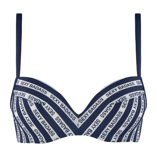 Marlies Dekkers Badmode Sexy Badass marine blauw/wit push up bikinitop