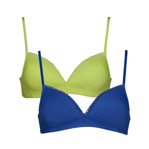 My Basic by After Eden Comfy blauw/lime wireless bh