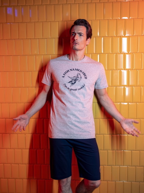 A Fish Named Fred 120001 grey melange shirt