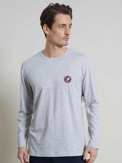 A Fish Named Fred 120002 grey melange pyjamashirt