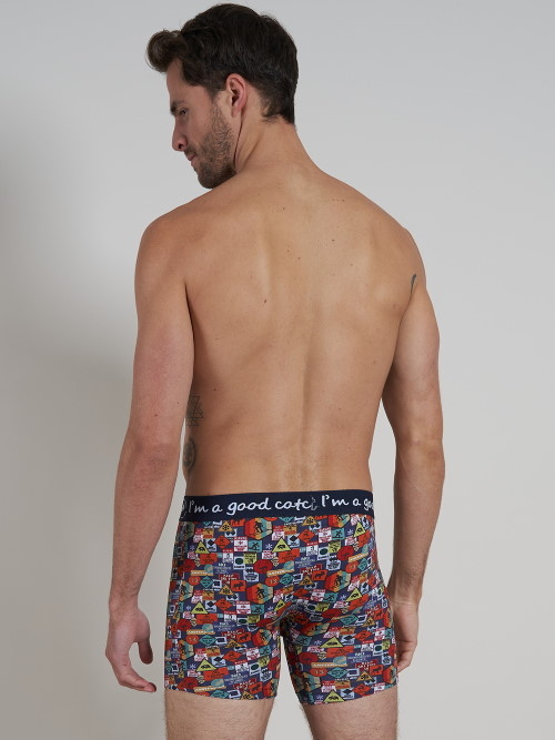A Fish Named Fred Wintersport marine blauw/print boxershort