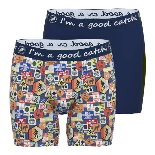 A Fish Named Fred Wintersport marine blauw/print boxershort