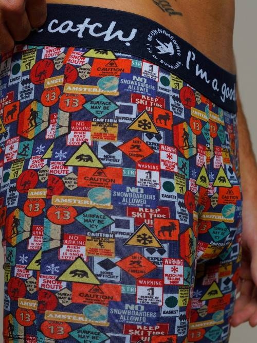 A Fish Named Fred Wintersport marine blauw/print boxershort