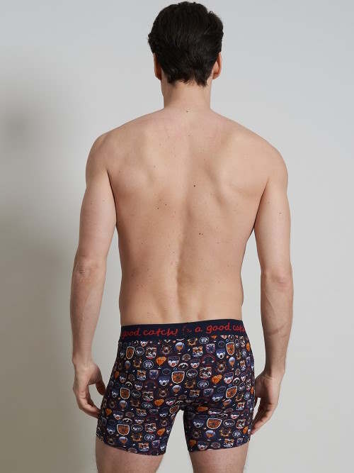 A Fish Named Fred Wintersport marine blauw/print boxershort