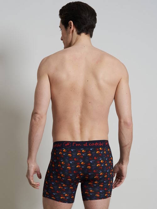 A Fish Named Fred Wintersport marine blauw/print boxershort