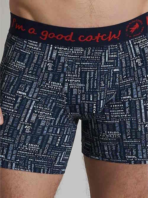 A Fish Named Fred Wintersport marine blauw/print boxershort