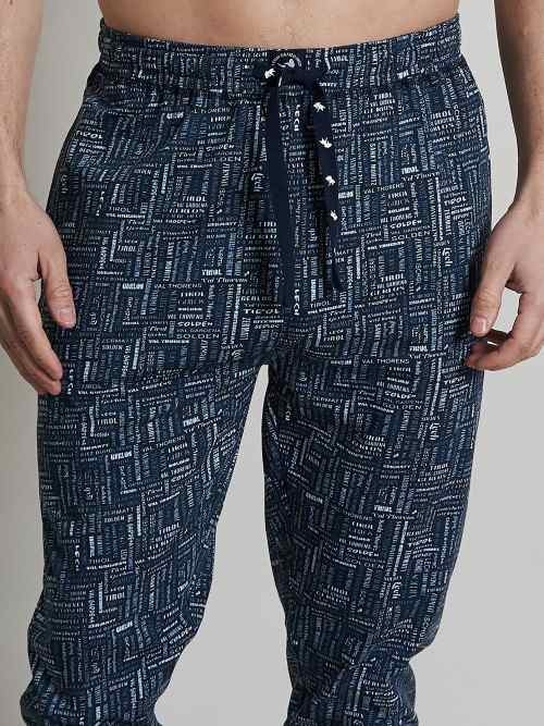 A Fish Named Fred Wintersport marine blauw/print pyjamabroek