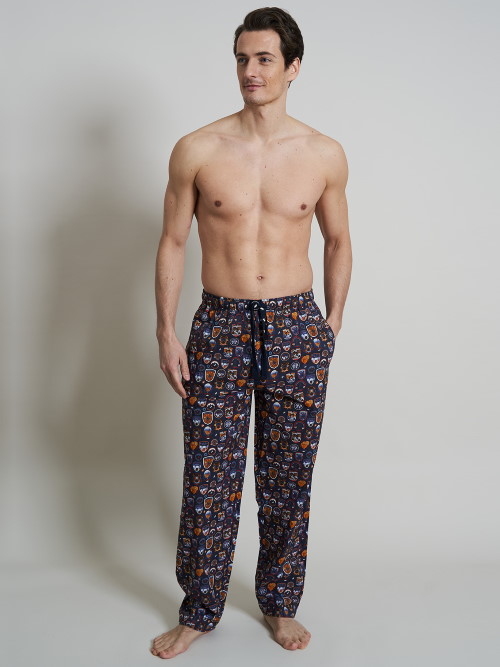 A Fish Named Fred Wintersport marine blauw/print pyjamabroek