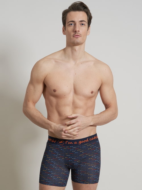 A Fish Named Fred Racing marine blauw/print boxershort