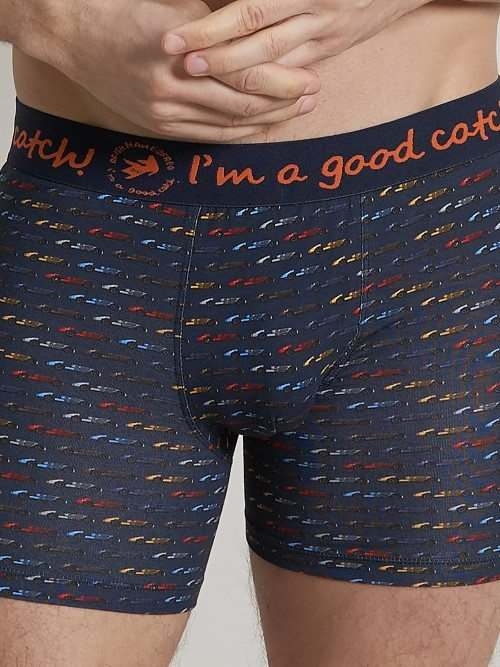 A Fish Named Fred Racing marine blauw/print boxershort