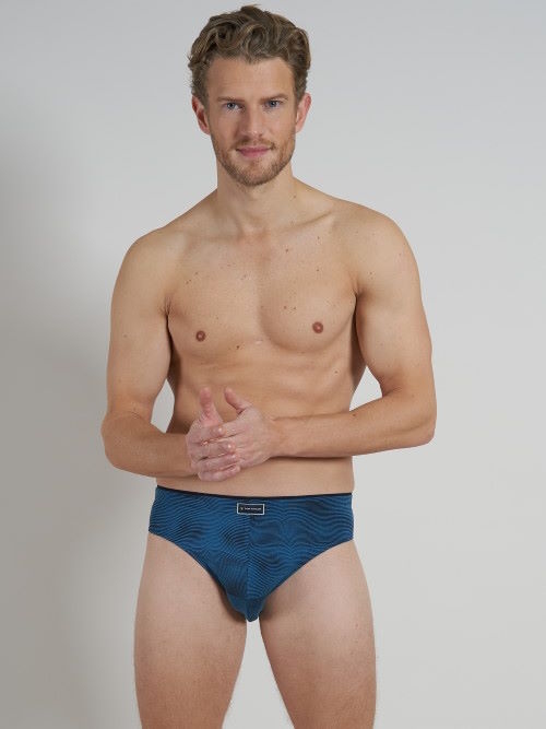Tom Tailor Wave blauw/zwart heren slip