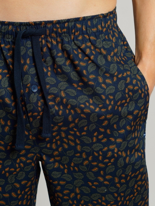 Tom Tailor Leafs marine blauw/print pyjamabroek