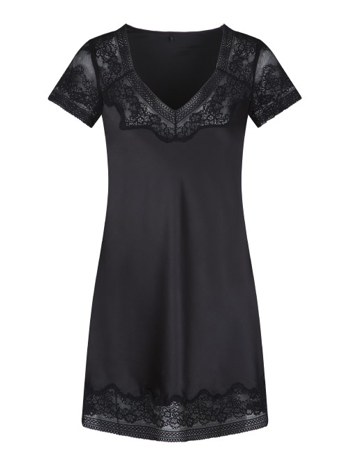 LingaDore Night Delicate Black zwart nachthemd