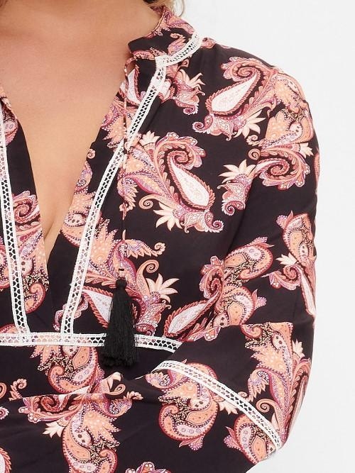 LingaDore Beach Paisley Love zwart/print tuniek