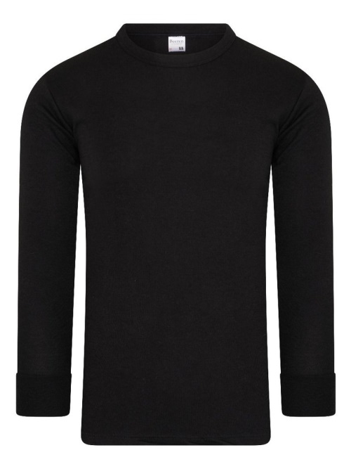 Beeren Ondergoed Basic zwart heren thermo t-shirt