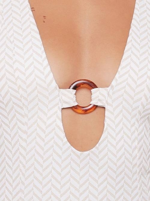 LingaDore Beach Fishbone ivoor/print badpak