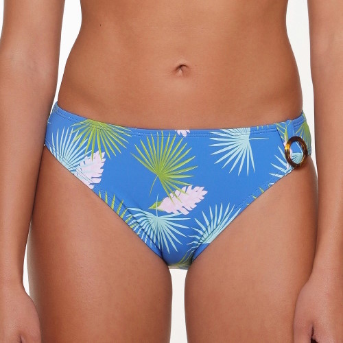 LingaDore Beach Palm Leaf blauw/print bikini broekje