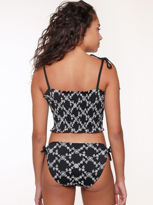 LingaDore Beach flowers All Over zwart/wit bikini broekje