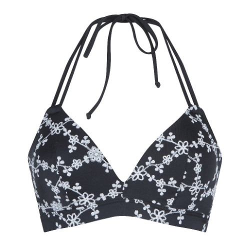 LingaDore Beach flowers All Over zwart/wit voorgevormde bh