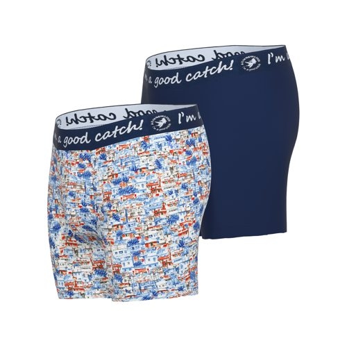 A Fish Named Fred Rio de Janairo marine blauw/print boxershort