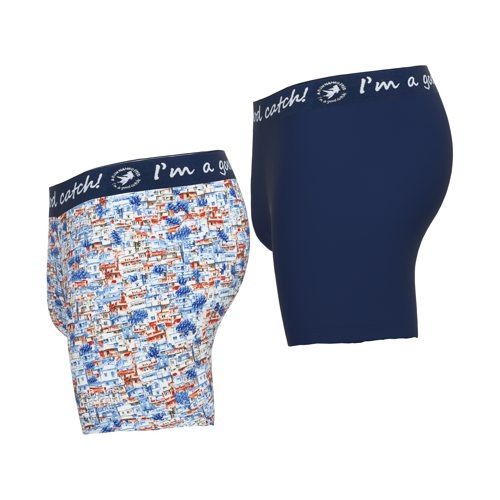 A Fish Named Fred Rio de Janairo marine blauw/print boxershort
