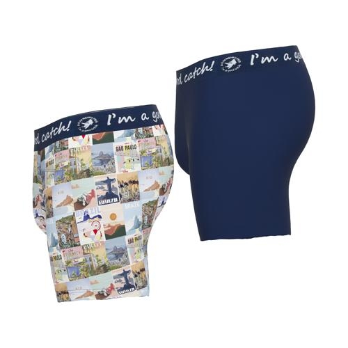 A Fish Named Fred Brazil marine blauw/print boxershort