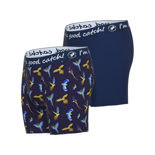 A Fish Named Fred Parrot marine blauw/print boxershort