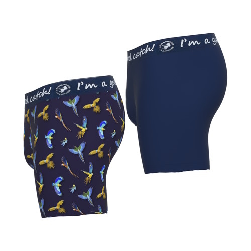 A Fish Named Fred Parrot marine blauw/print boxershort