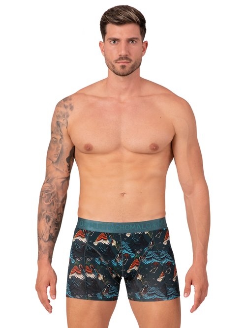 Muchachomalo Birds groen/print modal boxershort