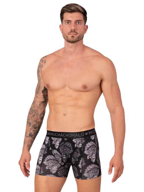 Muchachomalo Bison zwart/print modal boxershort