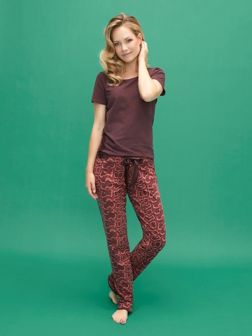 Charlie Choe Wild Hearted terracotta pyjamabroek