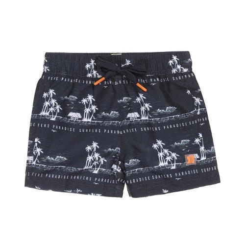  DJ DutchJeans Island zwart/wit zwemshort