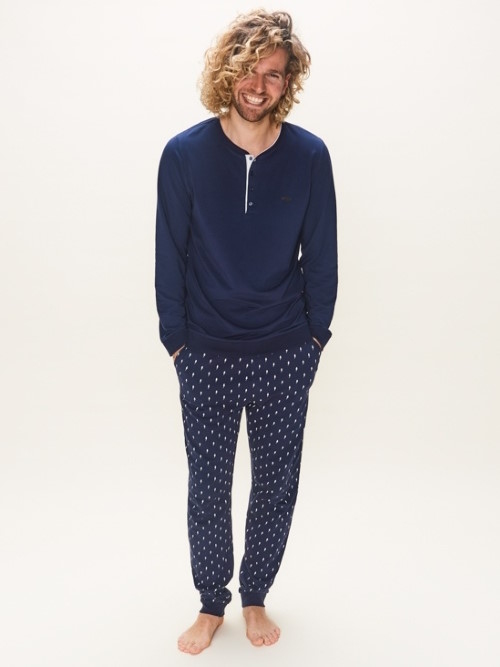 Charlie Choe UNI marine blauw pyjamashirt