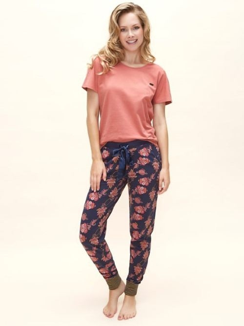 Charlie Choe Wild Flora marine blauw/print pyjamabroek