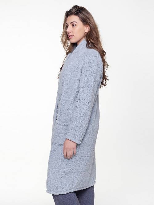 LingaDore Night Fluffy blauw badjas