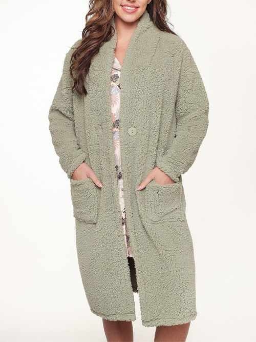 LingaDore Night Fluffy groen badjas