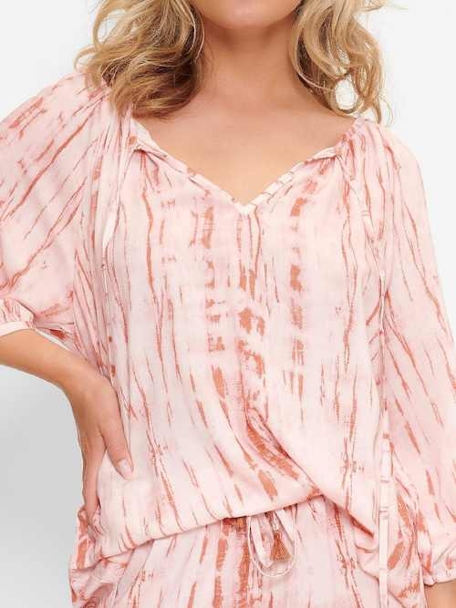 LingaDore Night Tie-Dye Hippie oranje/print slaapshirt