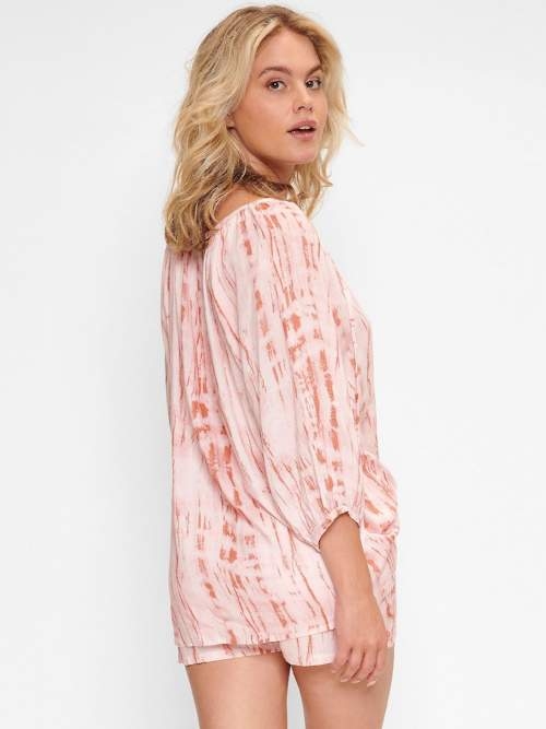 LingaDore Night Tie-Dye Hippie oranje/print slaapshirt