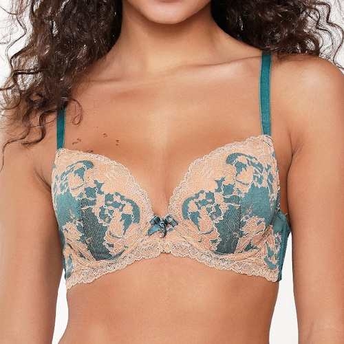 LingaDore  Turquoise & Sand turquoise/print push up bh