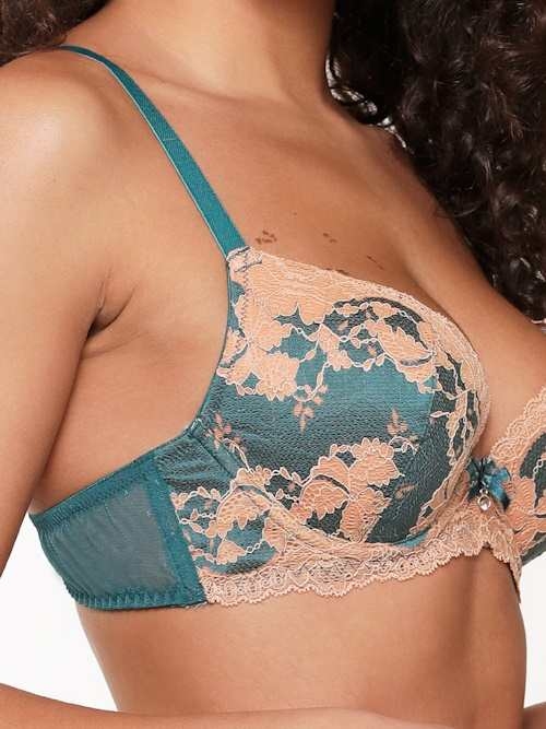 LingaDore  Turquoise & Sand turquoise/print push up bh