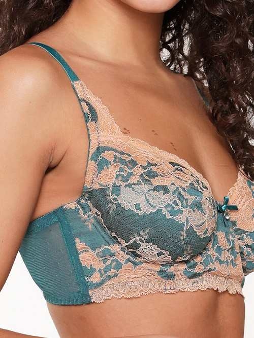 LingaDore  Turquoise & Sand turquoise/print niet voorgevormde bh
