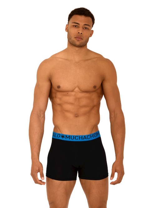 Muchachomalo Light Cotton Solid zwart/blauw boxershort