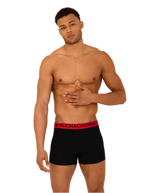 Muchachomalo Light Cotton Solid zwart/rood boxershort
