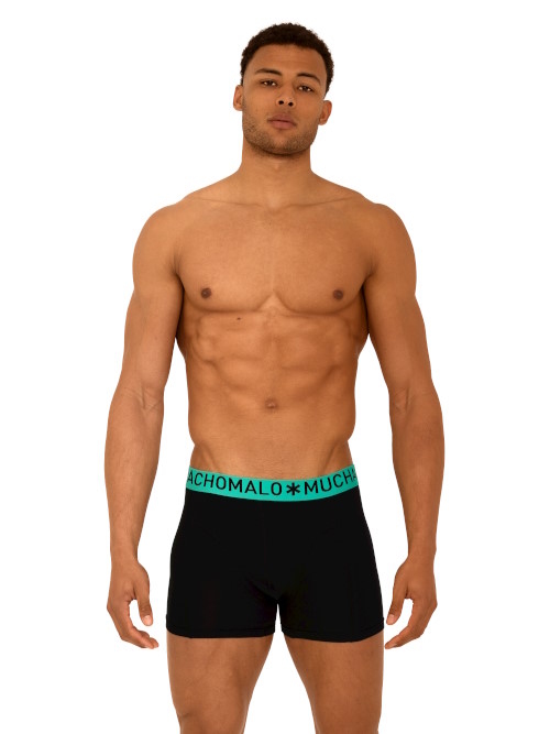 Muchachomalo Light Cotton Solid zwart/groen boxershort