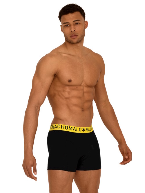 Muchachomalo Light Cotton Solid zwart/geel boxershort