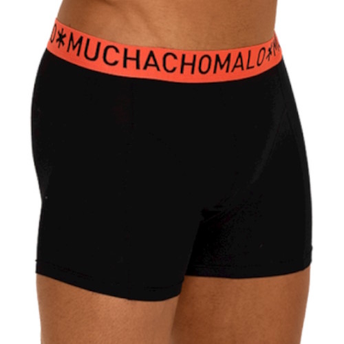 Muchachomalo Light Cotton Solid zwart/roze boxershort