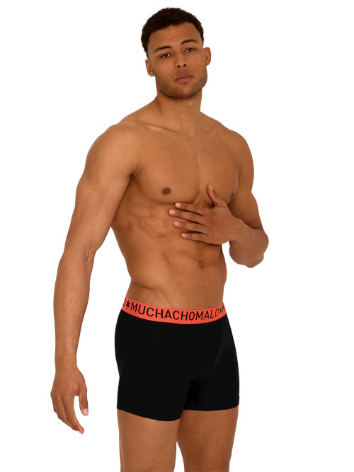 Muchachomalo Light Cotton Solid zwart/roze boxershort